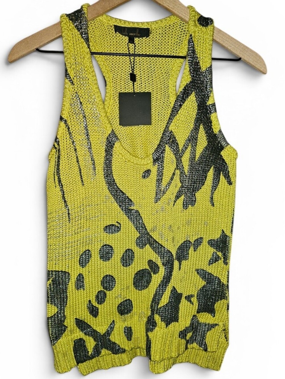 NWT KELLY WEARSTLER Rare Designer Bright Painted Star Design Knit Tank - Medium